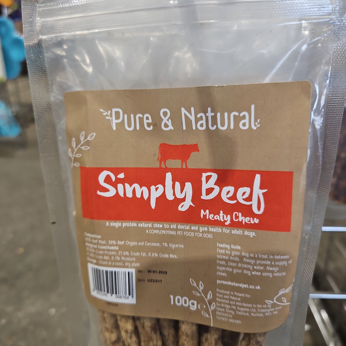 Pure & Natural meaty sticks 100g