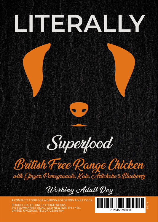 Literally Superfoods 65 Free range Chicken for working dogs 15kg