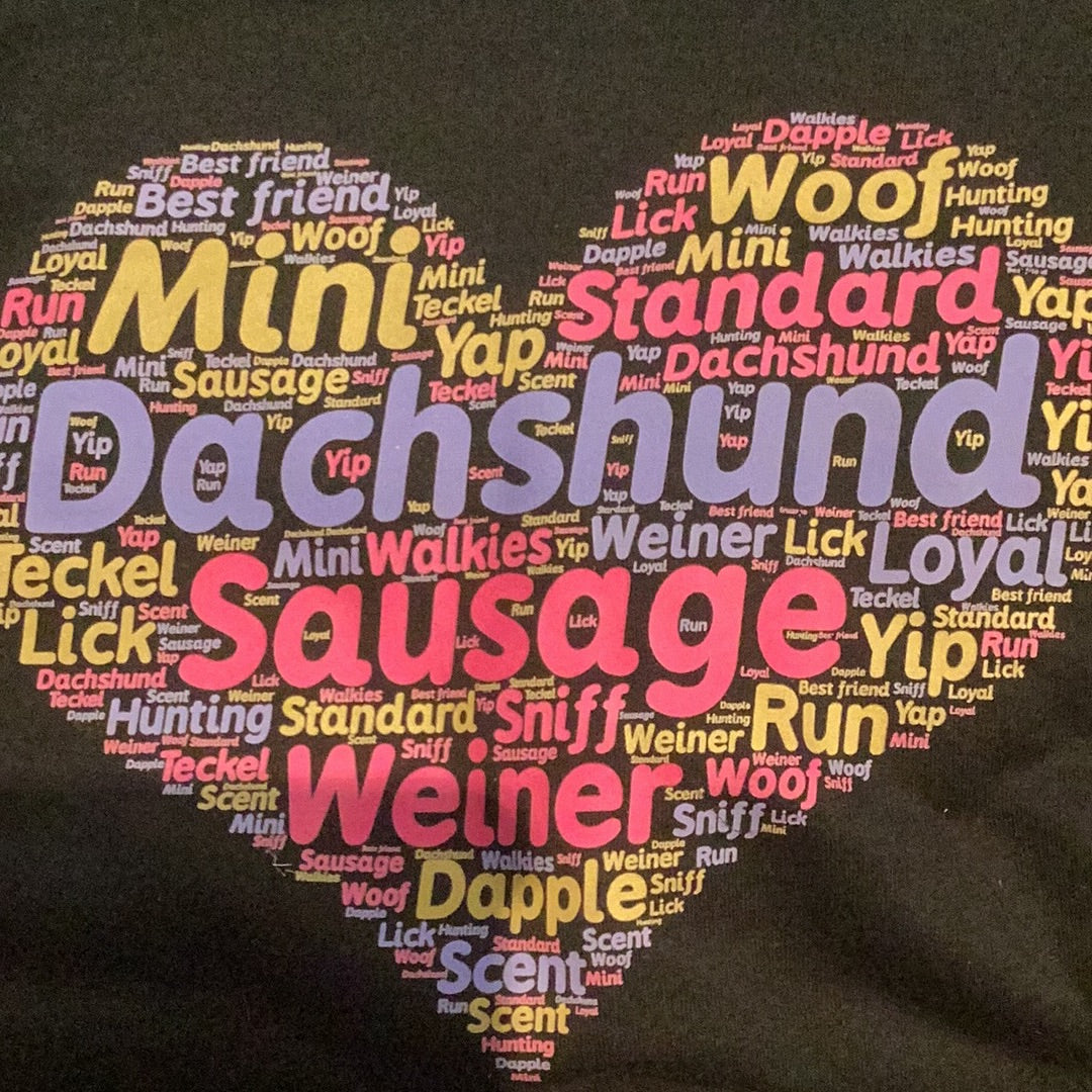 Dachshund Wordart Hoodie
