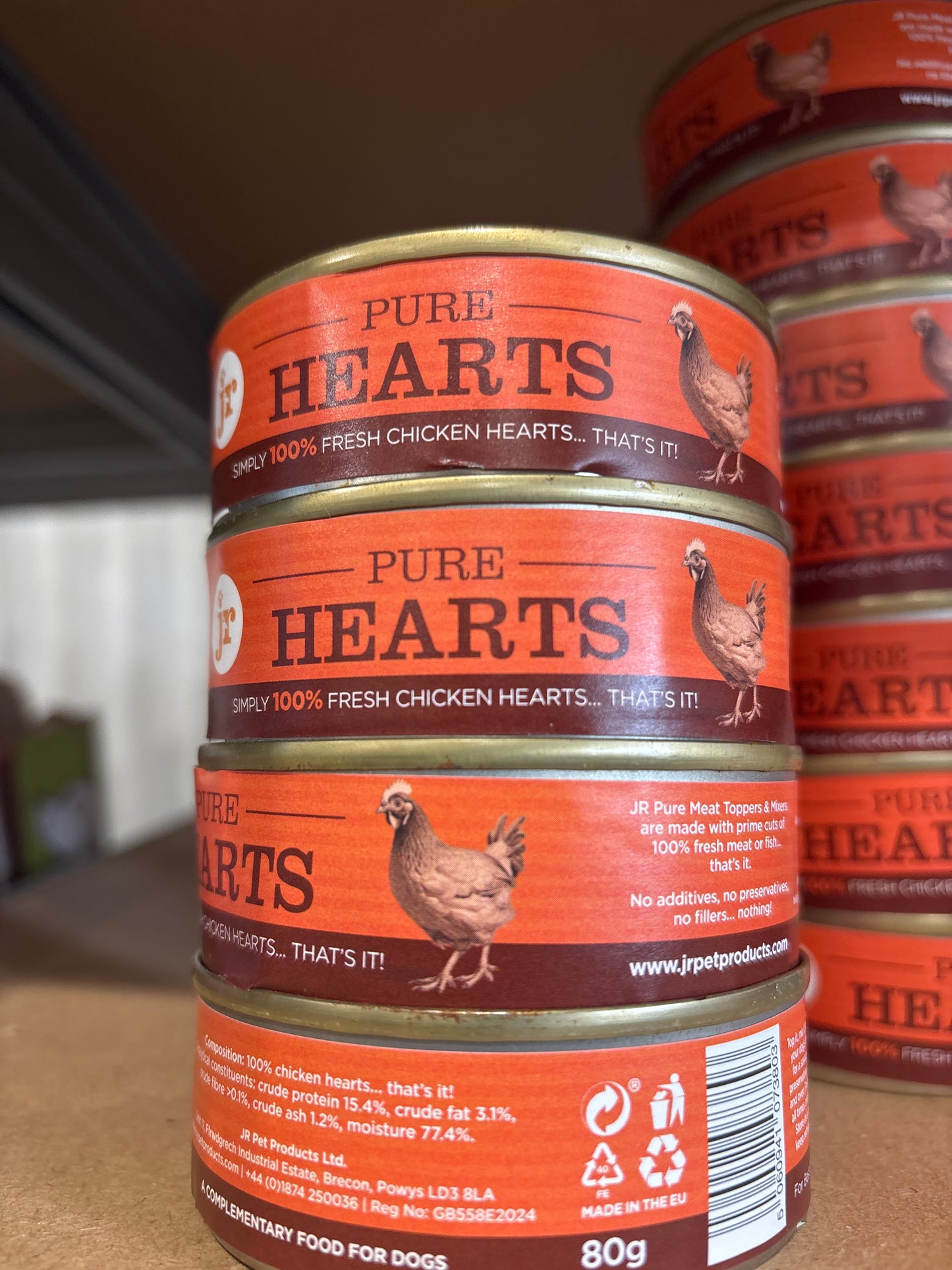 JR Pure Chicken Hearts Topper 80g