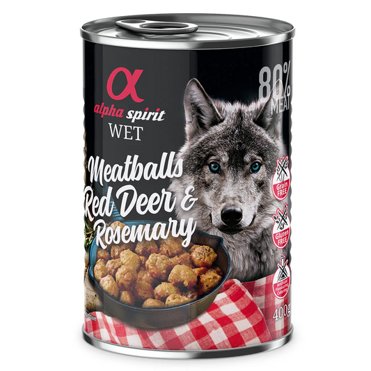 Alpha Spirit Deer with rosemary canned meatballs for dogs 400g