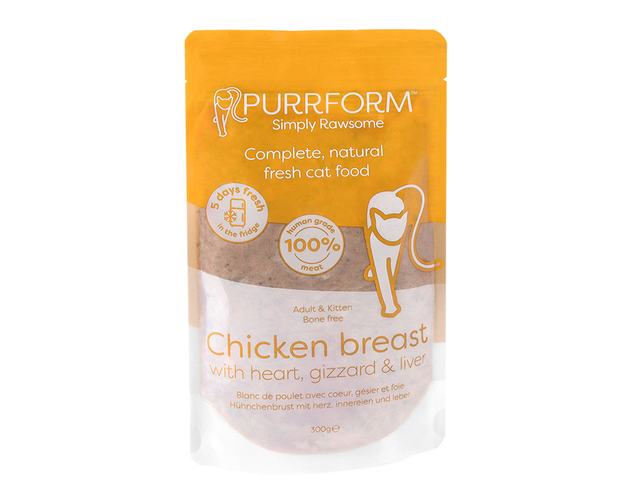 PURRFORM 5 day Fresh Chicken breast with heart, gizzard & liver