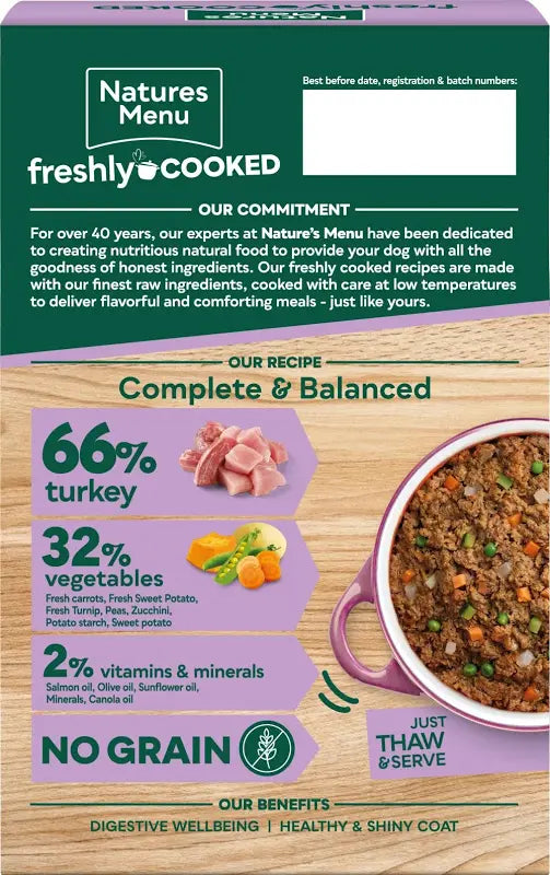 Natures Menu Freshly Cooked Turkey and Veggie Pot 400g