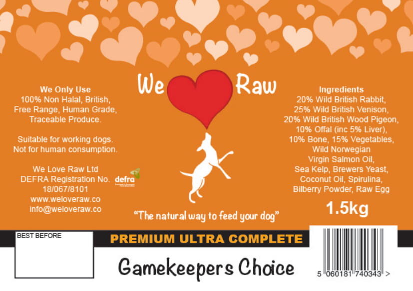We Love Raw. Gamekeepers choice 9x150g