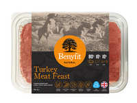 Benyfit Natural 80/10/10 meat feast raw dog food. Turkey