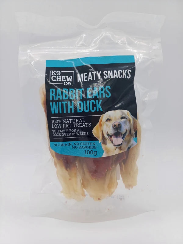 K9 Chew Rabbit Ears with Duck 100g