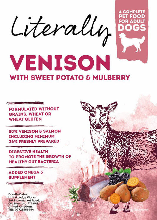 Literally Grain Free, Venison for adult dogs