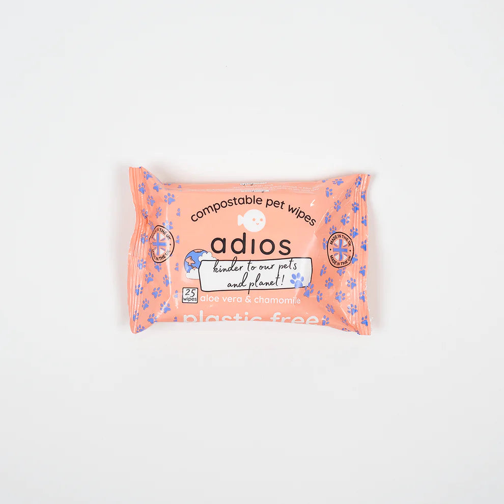 Adios Compostable Pet Wipes 25