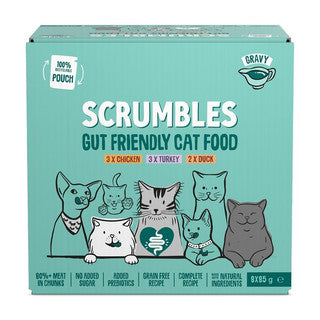 Scrumbles cat pouch multipack in gravy 8x85g