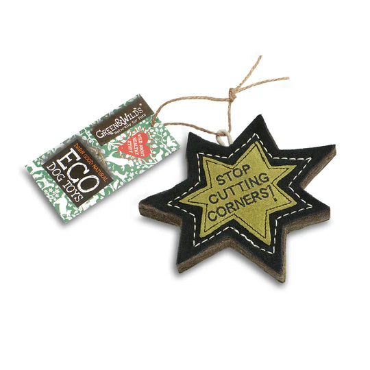 Green & Wilds Stop Cutting Corners eco dog toy