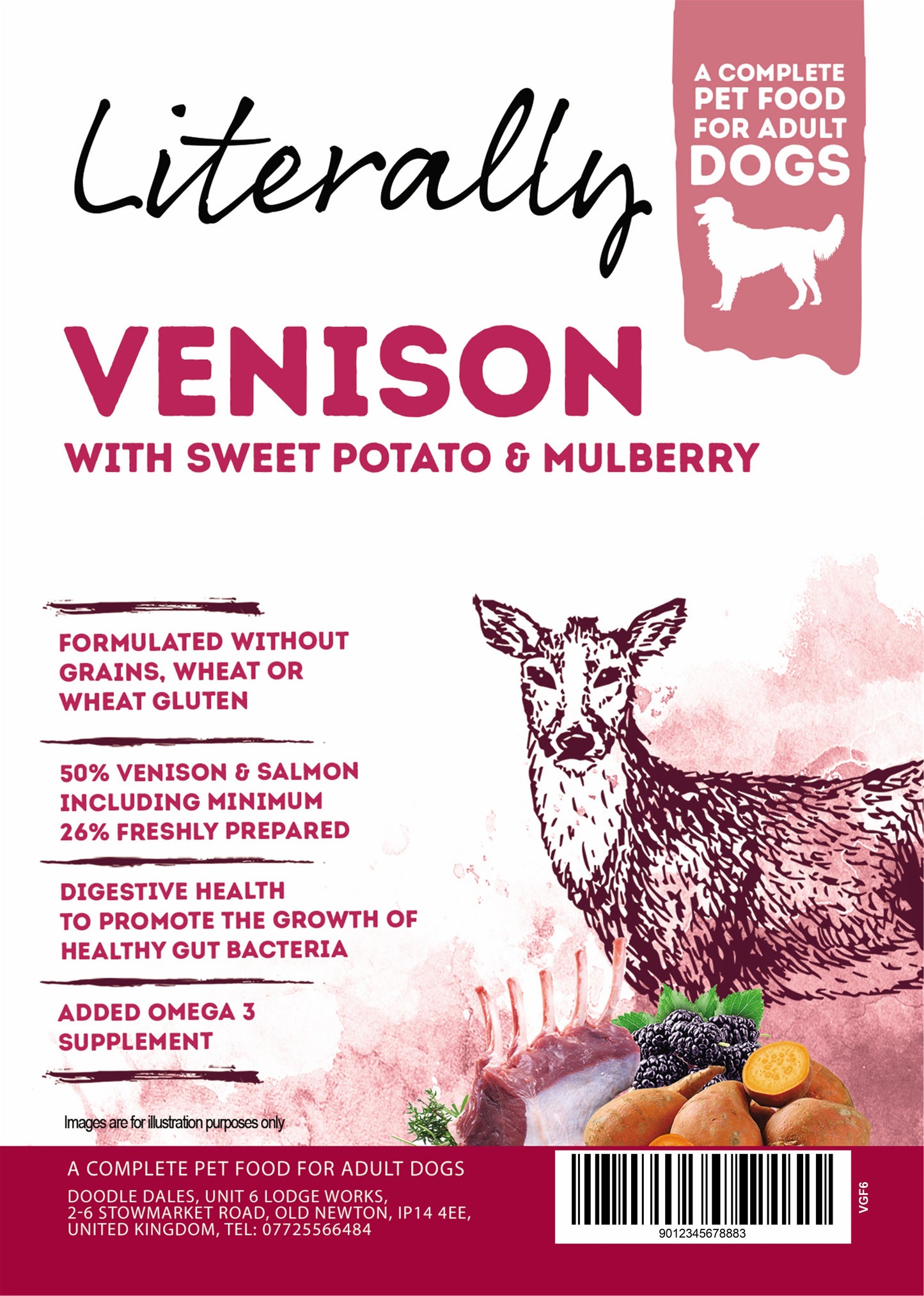 Literally Working Dog grain free venison 15kg