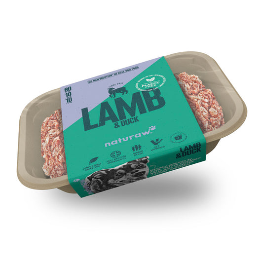 Naturaw Raw dog food. Lamb & duck 500g