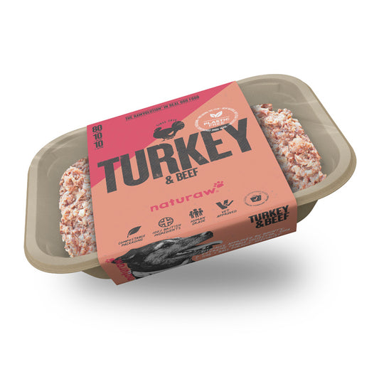 Naturaw Raw dog food. Turkey and beef 500g