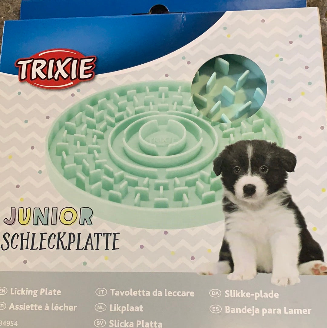 Trixie Junior licking plate
