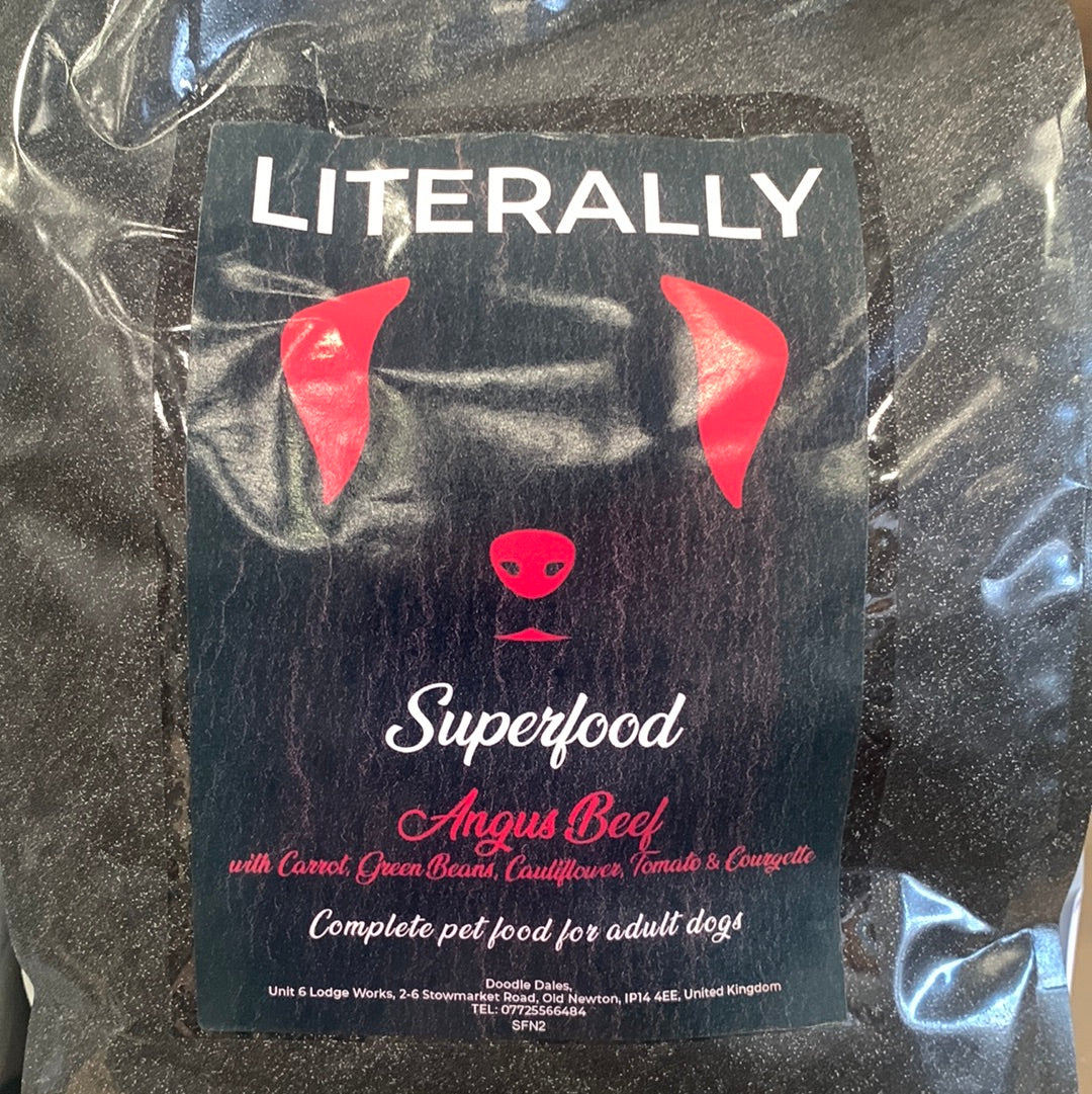 Literally Superfood Angus Beef for adult dogs