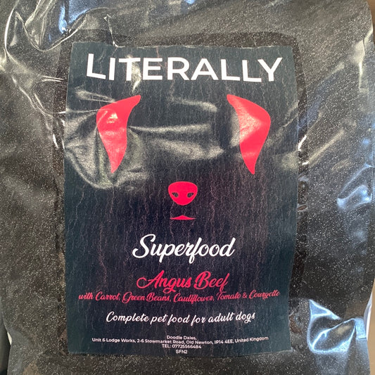 Literally Superfood Angus Beef for adult dogs