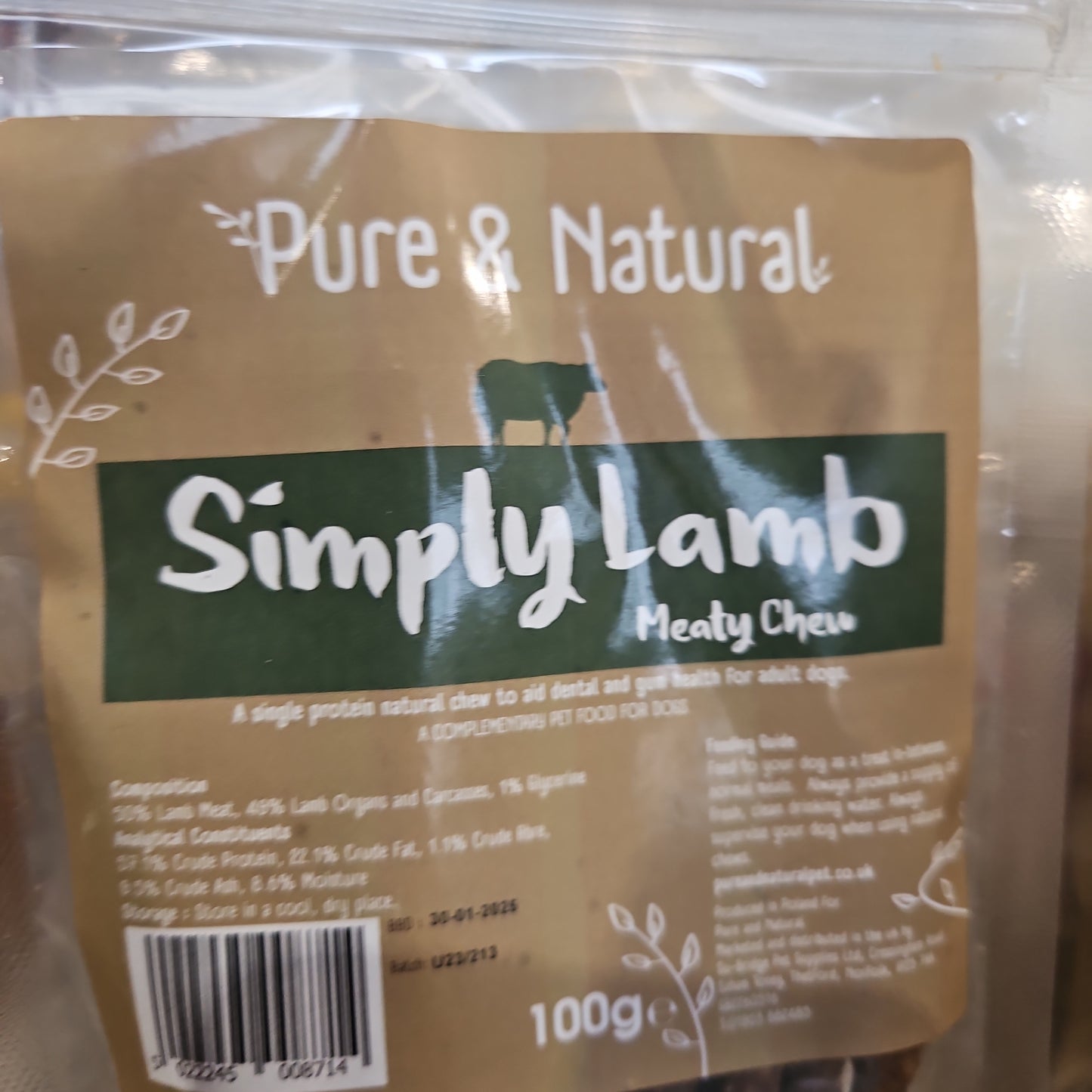 Pure & Natural meaty sticks 100g