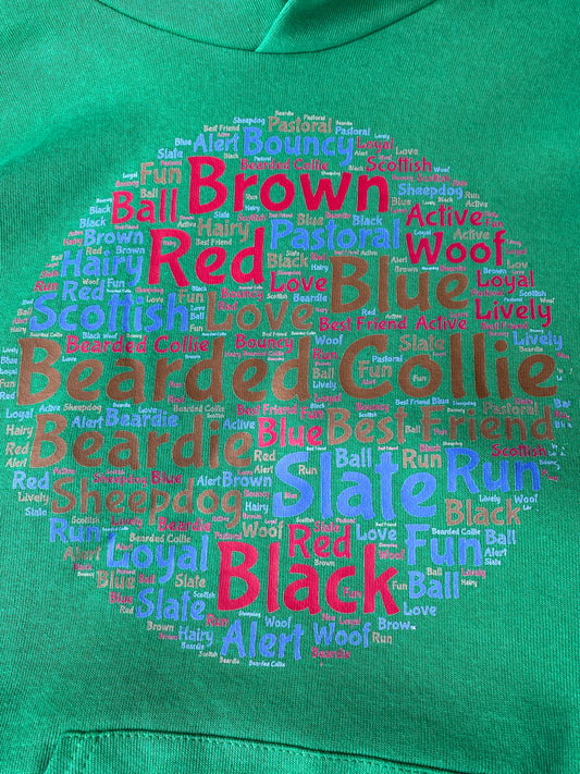 Bearded Collie Wordart Hoodie