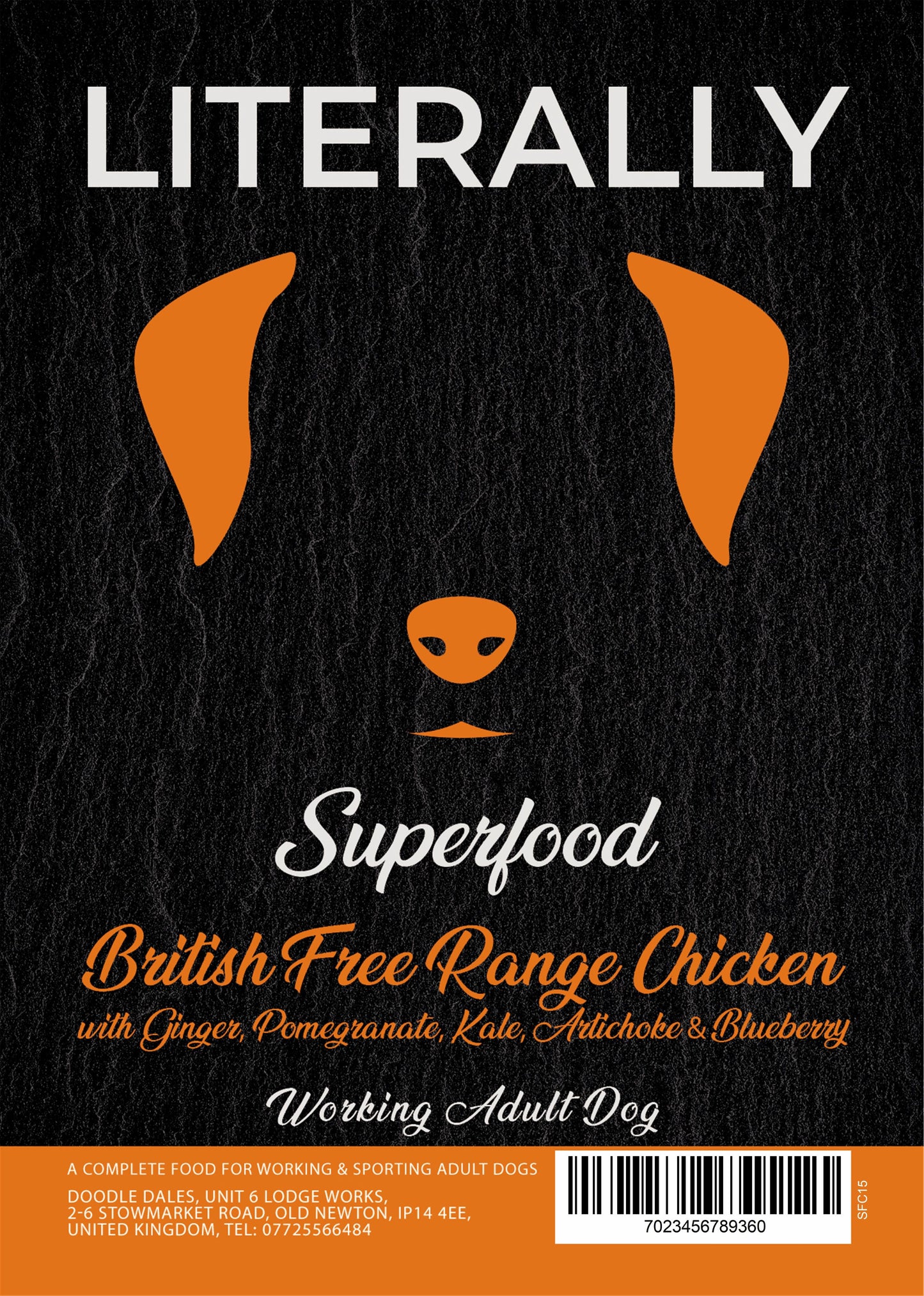 Literally Superfoods 65 Free range Chicken for working dogs 15kg