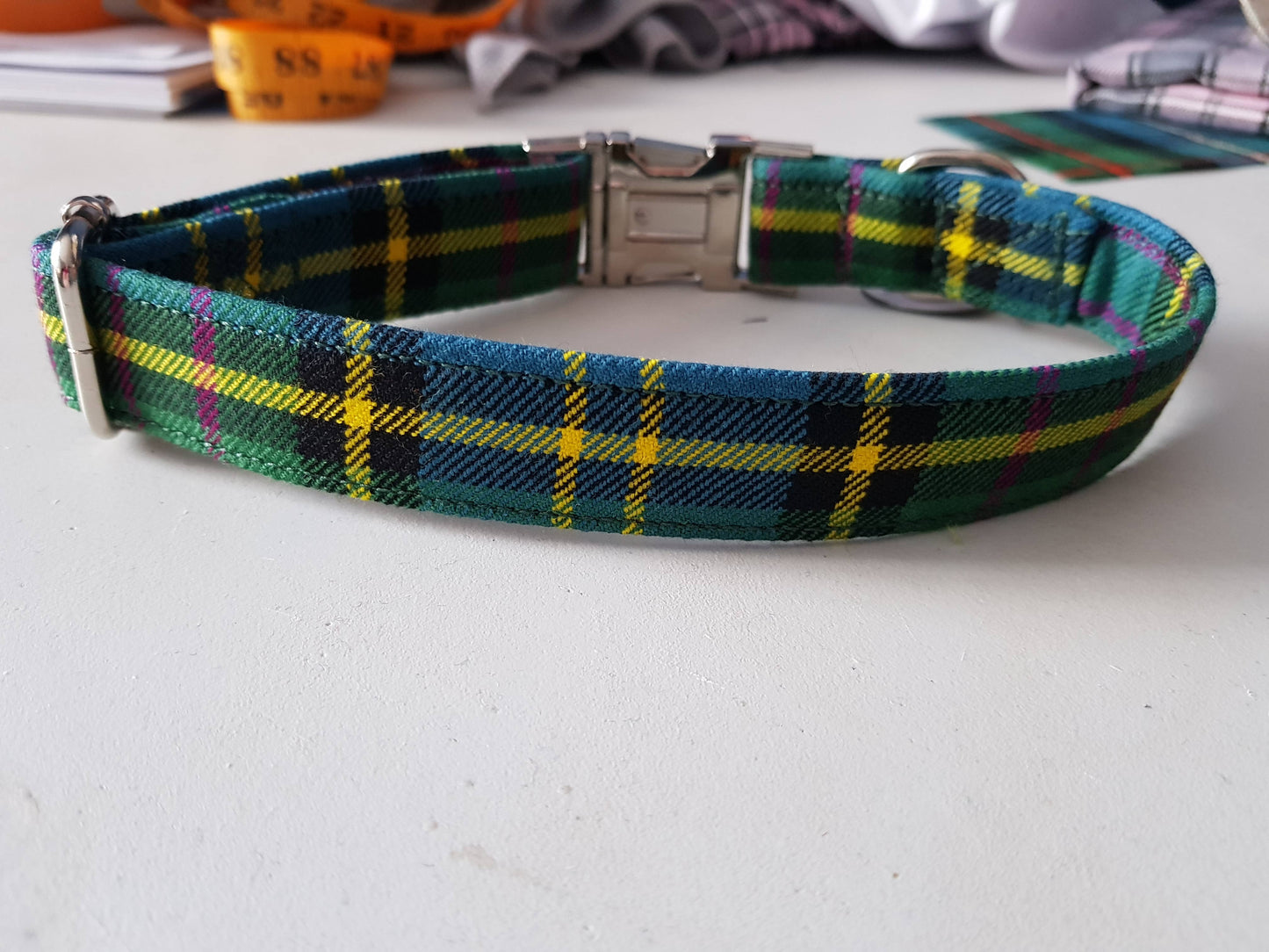 Tartan Dog Collar (Large)- MacMillan Hunting Tartan