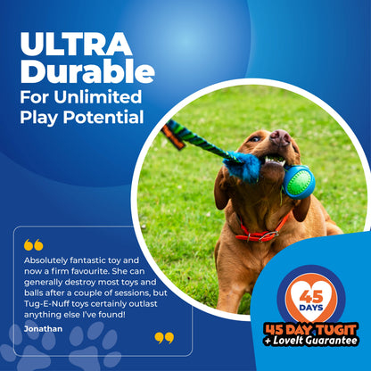 Fauxtastic PowerBall Bungee | Strong Dog Toys | Tug-E-Nuff