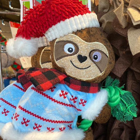 Gigwi Christmas Sloth plush and rope toy