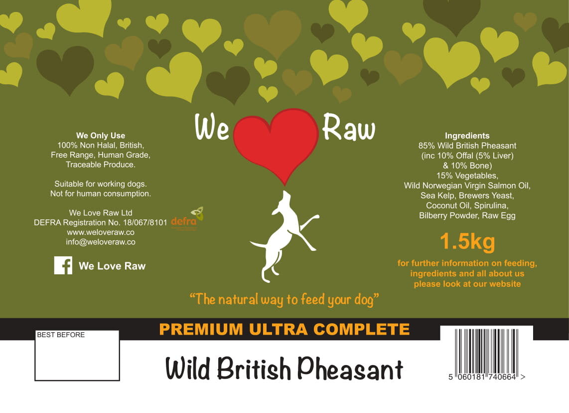 We Love Raw. Wild pheasant 9x150g