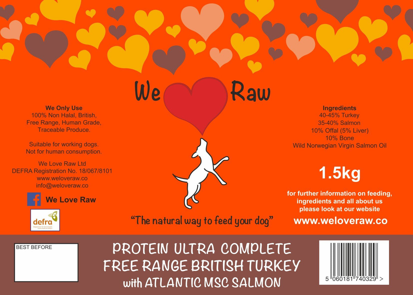 We Love Raw. Turkey and salmon 80/10/10.