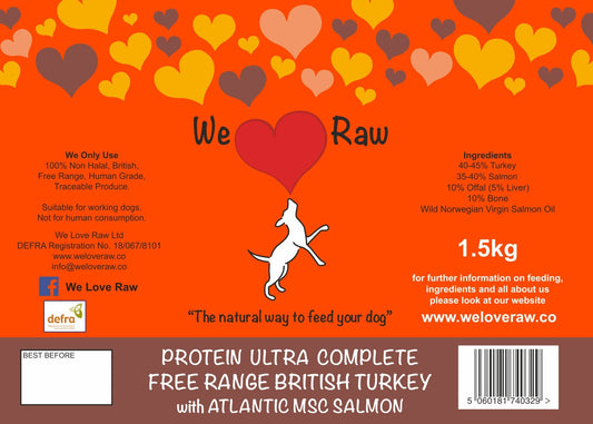 We Love Raw. Turkey and salmon 80/10/10.
