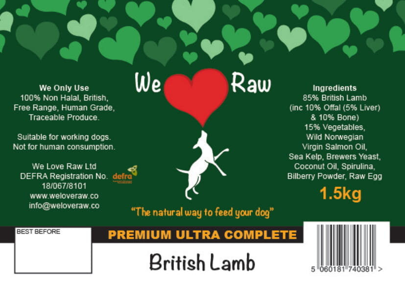 We Love Raw. Premium Lamb 80/10/10 9x150g