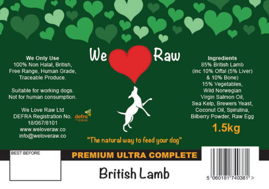 We Love Raw. Premium Lamb 80/10/10 9x150g