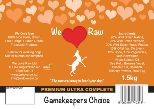 We Love Raw. Gamekeepers choice 9x150g