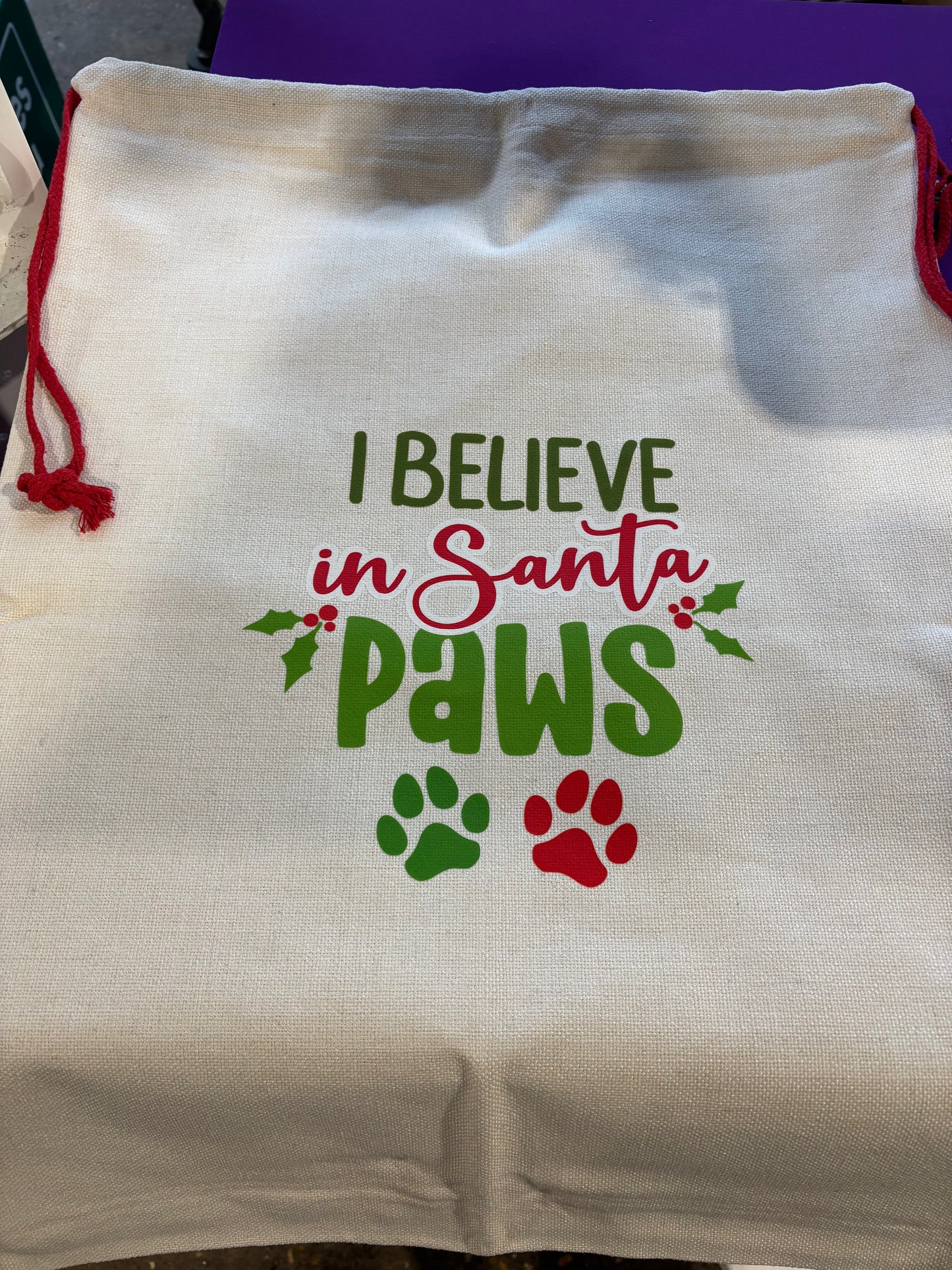 Christmas sack for pets presents.