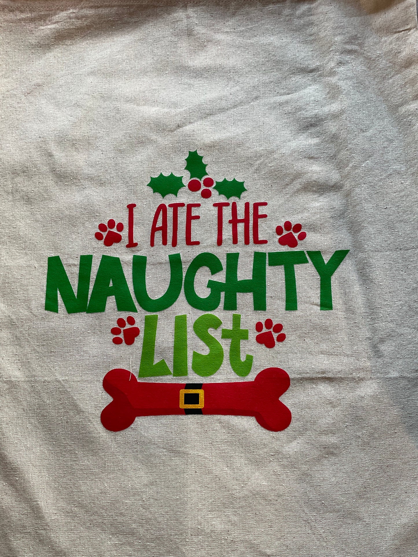 Christmas sack for pets presents.