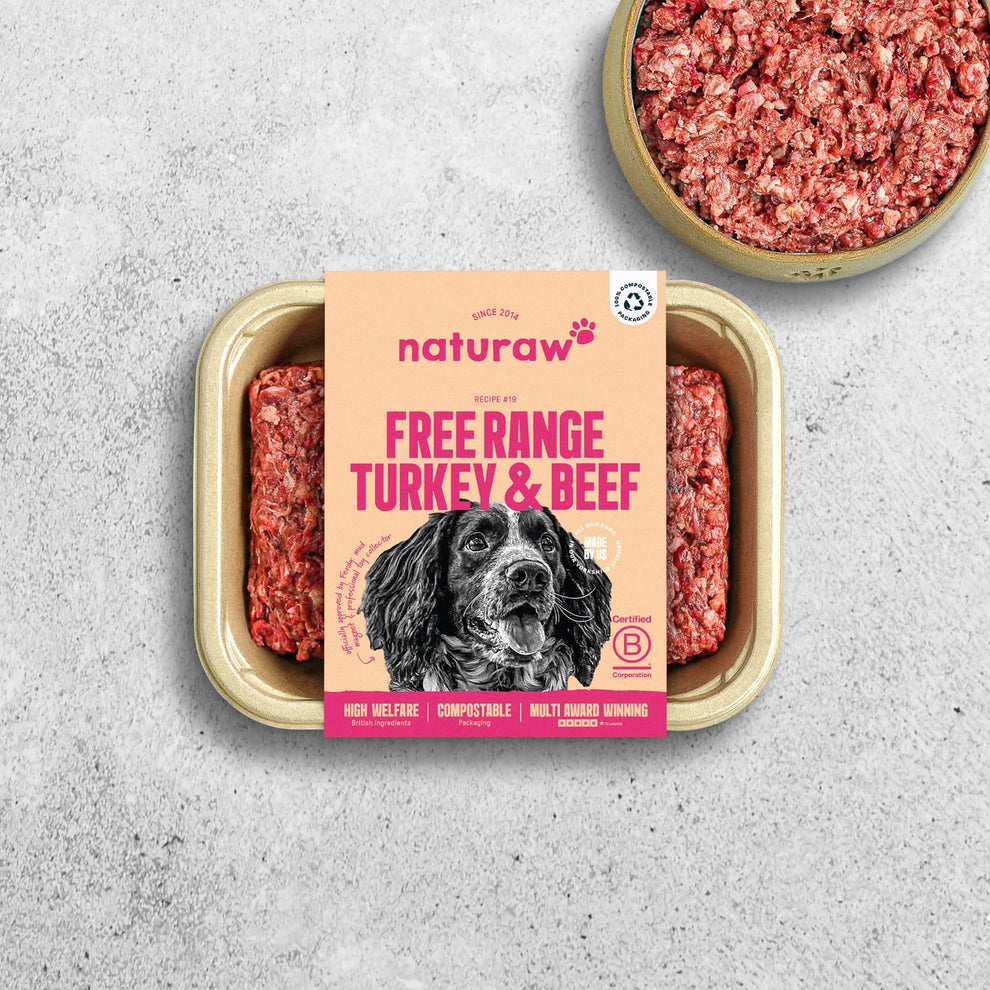 Naturaw Raw dog food. Turkey and beef 500g