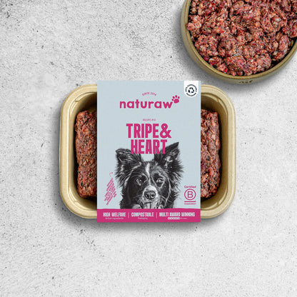 Naturaw Raw dog food. Tripe and heart 500g