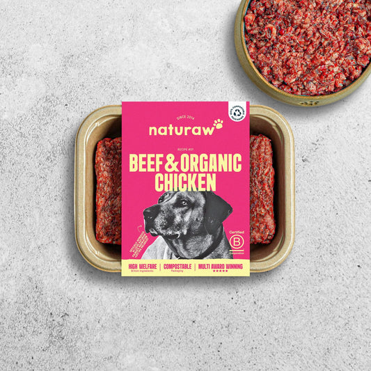 Naturaw raw dog food. Beef & chicken