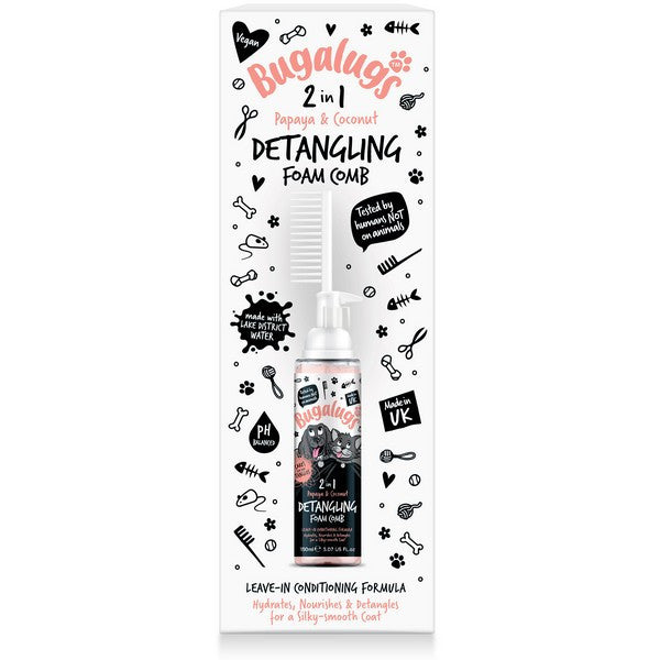 Bugalugs 2in1 Detangle & Conditioning Foam Comb 150ml