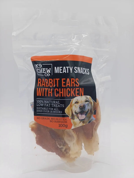 K9 Chew Rabbit Ears with Chicken 100g