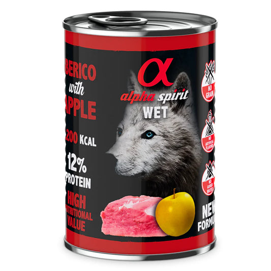 Alpha Spirit Pork with yellow apple wet dog food 400g