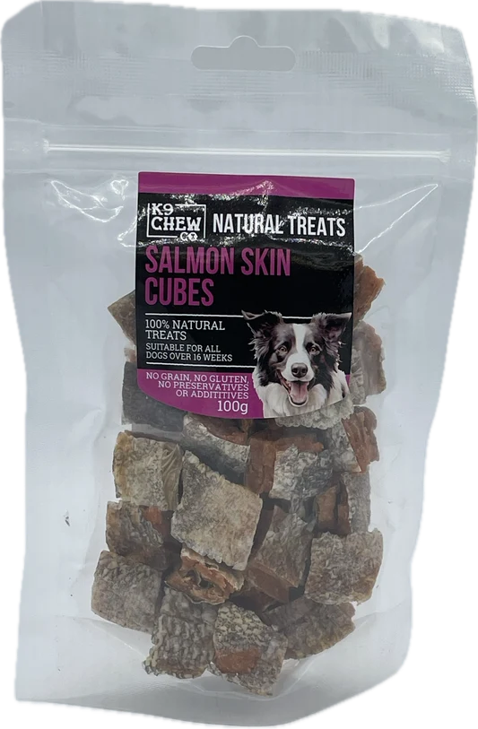 Dried Salmon Skin Cubes 100g