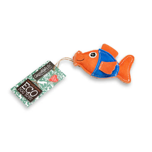 Green & Wilds Goldie The Goldfish eco dog and cat toy