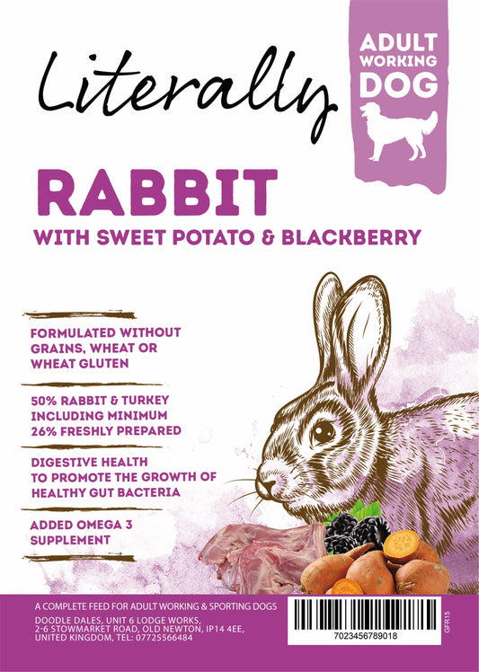 Literally Working Dog grain free rabbit & turkey 15kg