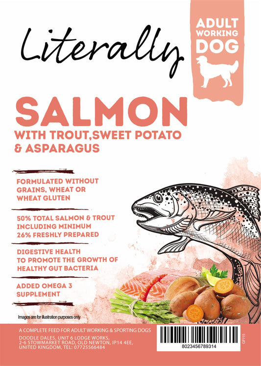 Literally Grain Free working dog. Salmon & trout 15kg