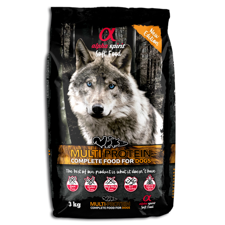 Alpha Spirit Semi moist dog food multi protein