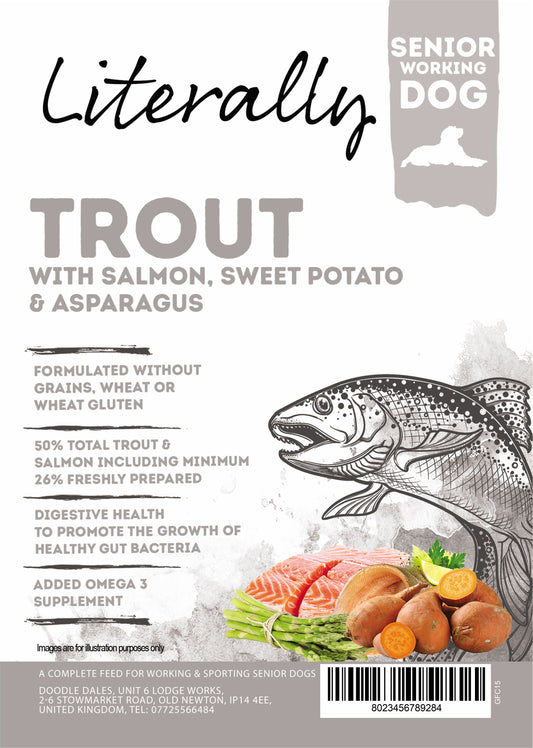 Literally Working Dog senior/light Trout and salmon 15kg