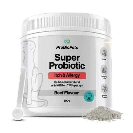 Probiopets Itch and Allergy probiotics 10billion cfu. 100g