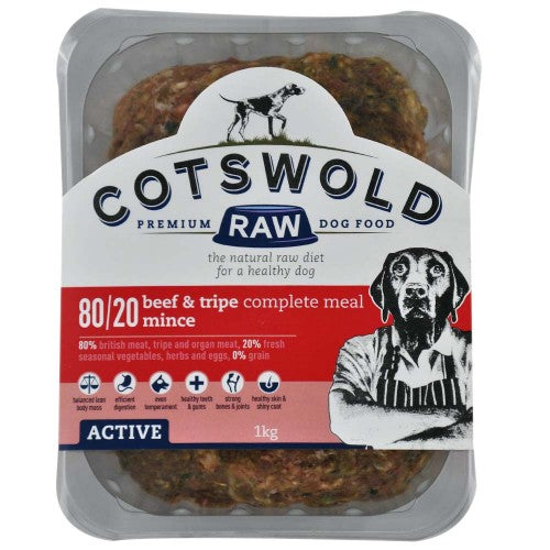 Cotswold Raw Beef & tripe complete mince meal