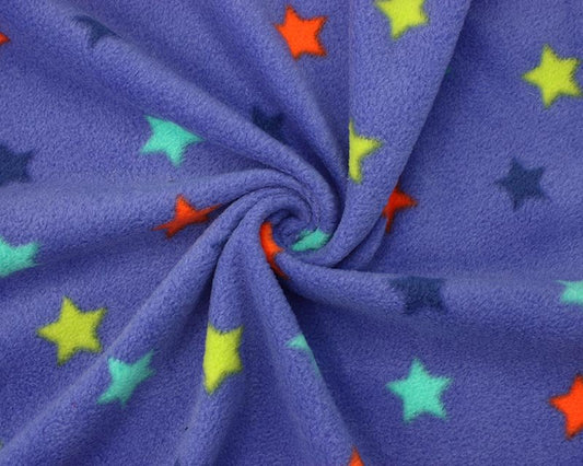 Dog onesie.  Fleece suit.  Blue multistars