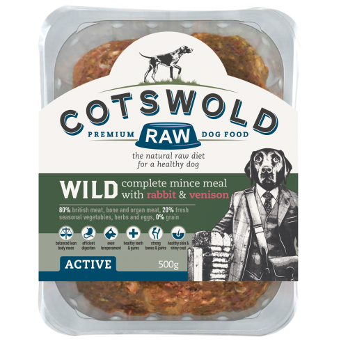 Cotswold Raw dog food wild rabbit and venison mince 80/20